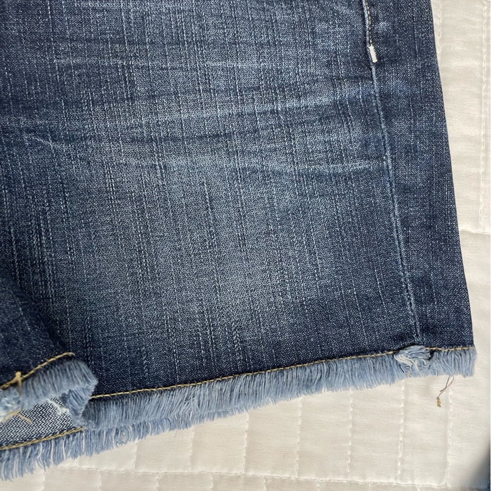 Paige Jimmy Jimmy Denim Cutoff Med to High Rise Shorts Raw Hem Blue Size 27 - Picture 7 of 8